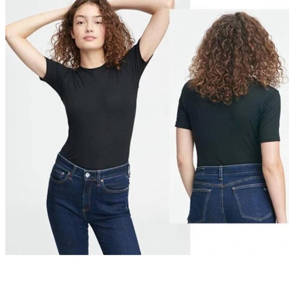Rag & Bone Black Ribbed Fitted Tee size small
